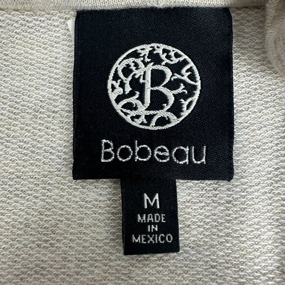 Bobeau Beige Knit Wrap Poncho With Button Closure M - Picture 4 of 5